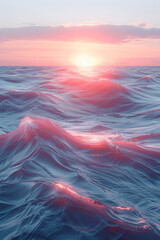 Wall Mural - A visual of gradient waves in sunset hues, with curves transitioning smoothly from one color to another,