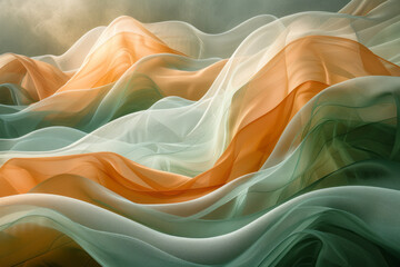 Poster - Flowing gradient curves in earthy browns and greens, creating a sense of natural harmony,