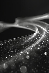 Poster - An infinite loop of a Mobius strip with beads that flicker like tiny candles, casting a gentle light in the dark,