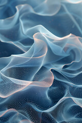 Poster - A mesh wave design with smooth curves and a pastel color palette, evoking a sense of calm,