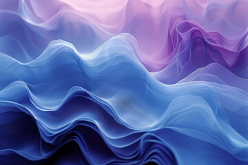 Leinwandbilder - An abstract pattern of parallel lines forming waves, with a subtle gradient of cool blues and purples,