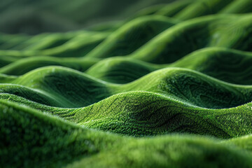 Leinwandbilder - Parallel lines creating waves with a gradient from olive green to moss green,