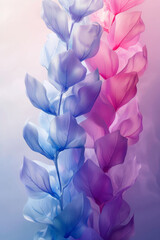Leinwandbilder - Waves of parallel lines in soft pastel hues, with a gradient transitioning from baby blue to light pink,