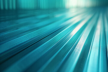 Leinwandbilder - An abstract design featuring parallel lines with a subtle gradient from teal to seafoam green,