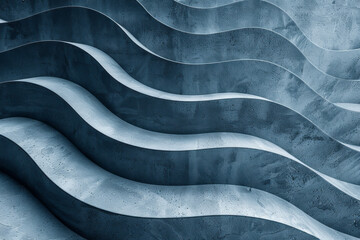 Leinwandbilder - A minimalist pattern of parallel lines forming gentle waves, with a gradient from silver to slate grey,