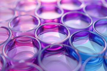 Aufkleber - Abstract gradient glass circles with a gradient from violet to magenta, reflecting each other softly,