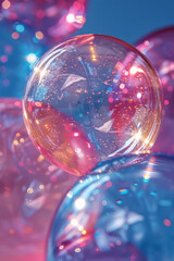 Aufkleber - Abstract gradient circles made of glass, with a gradient from purple to magenta, creating harmonious reflections,