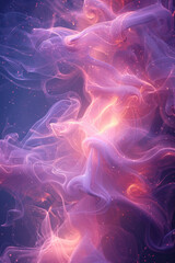 Leinwandbilder - Flowing waves of light in deep purple and pink, creating a mystical and enchanting visual,