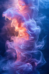 Leinwandbilder - Flowing waves of light in deep purple and pink, creating a mystical and enchanting visual,