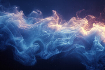 Poster - Abstract light waves in bright, electric blue, illuminating the scene with an energetic glow,