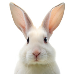 white rabbit portrait on white background