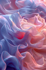 Aufkleber - Soft, undulating waves of light in pastel hues, creating a serene and peaceful atmosphere,
