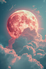 Aufkleber - A glowing orb surrounded by soft, pastel-colored clouds, creating a dreamy, otherworldly atmosphere,
