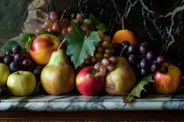 Sticker - Apples, pears, and grapes fill in the gaps, providing a variety of shapes and textures