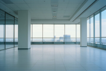 Sticker - Spacious Modern Office with Large Windows and View