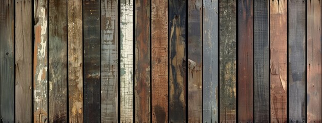 Wall Mural - Variety of Textured Wooden Planks Background