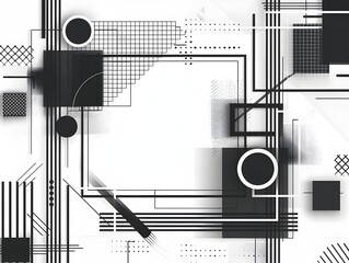 Poster - Minimalist Geometric Frame in Black and White with Clean Lines and Isolated Background for Creative Design and Artwork