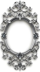 Poster - Elegant Oval Frame with Silver Embellishments in Classic and Timeless Design