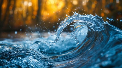 Canvas Print - Water Waves in River 