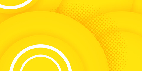 Wall Mural - a bright yellow abstract background, creating a vibrant and cheerful mood. multiple overlapping circular shapes, adding depth and dimension.