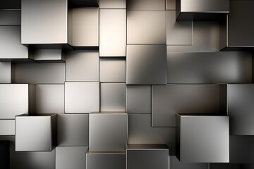 Sticker - Abstract Metallic Geometric Cubes