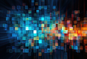 Wall Mural - Dynamic Data Stream Collision Abstract