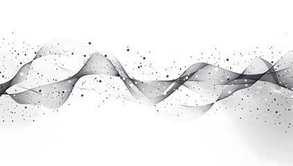 Poster - Abstract white background with connected dots and lines in the style of low poly
