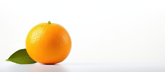 Aufkleber - Juicy tangerine, round citrus fruit, on a white background with copy space image.