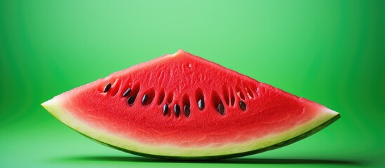 Poster - Juicy ripe watermelon slice with a copy space image.