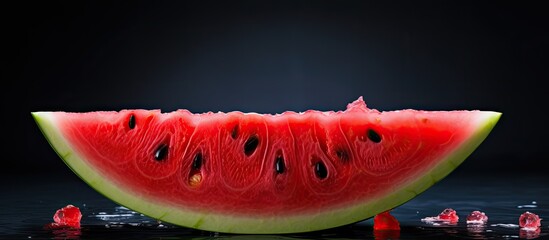 Poster - Juicy ripe watermelon slice with a copy space image.