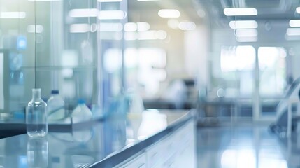 Wall Mural - modern laboratory interior background. clean and bright laboratory space with glassware and equipmen