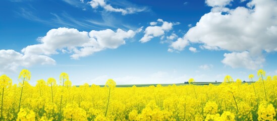 Poster - A vibrant yellow canola field with copy space image.