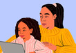 © Westend61 - Mother assisting daughter doing e-learning through tablet PC