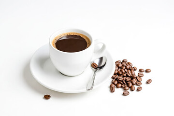 Sticker - Coffee cup with coffee beans and spoon