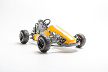 Yellow Go-Kart on White Background