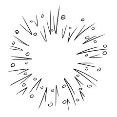 Aufkleber - Sunburst doodle. hipster style vintage rays. star burst hand drawn radial lines. doodle element. firework