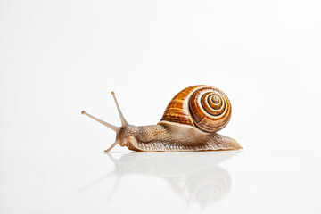 Wall Mural - Snail on a white background