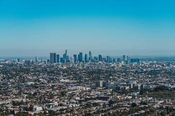 Wall Mural - Skyline of Downtown Los Angeles, Griffith Observatory, California. Los Angeles, often referred to by its initials L.A., is the most populous city in the U.S. state of California.