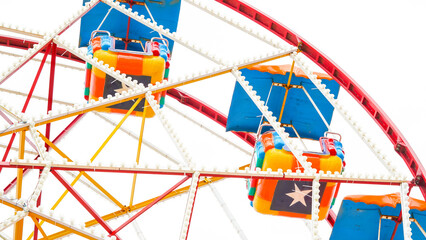 Ferris wheel in an amusement park, bright and fun,