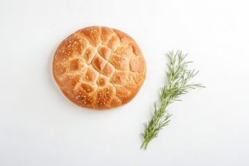 Canvas Print - Sesame Seed Bread and Rosemary Sprigs