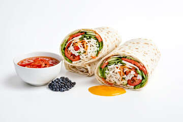 Poster - Fresh vegetable wrap with sauce