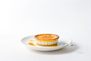 Wall Mural - Caramel Custard Dessert in White Dish