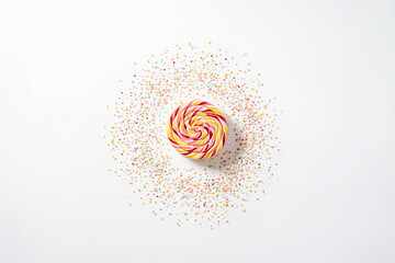 Sticker - Colorful Lollipop with Sprinkles on White Background