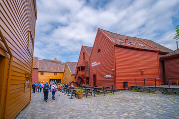 Poster - Bryggen historical house in the center of Bergen, Norway