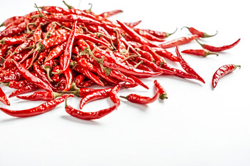 Canvas Print - Red chili peppers on white background