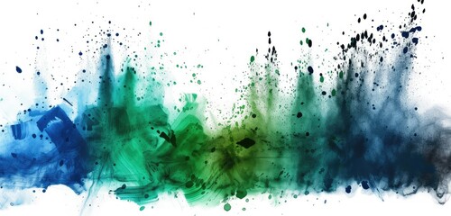 Canvas Print - Abstract Colorful Ink Explosion on White