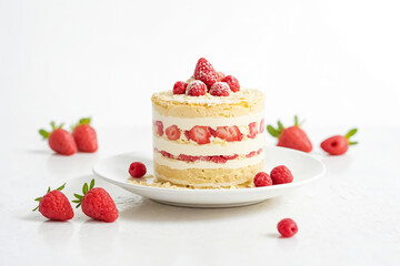 Canvas Print - Delicious Strawberry and Cream Cake