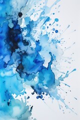 Sticker - Vivid Blue Watercolor Splash Art