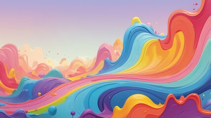 Wall Mural - a colorful abstract wave pattern, suggesting fluid motion and artistic dynamism