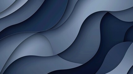 Poster - Abstract elegance: modern minimalist background design with overlapping blue waves